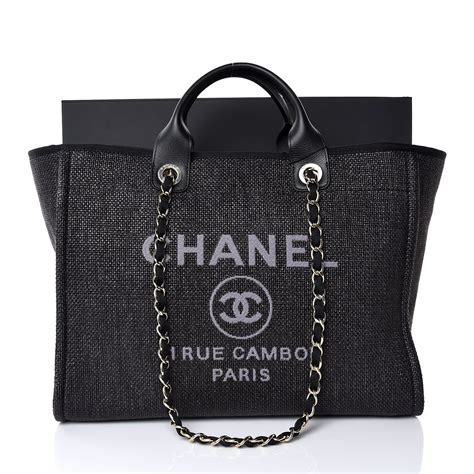 chanel deauville black tote|chanel large deauville shopping tote.